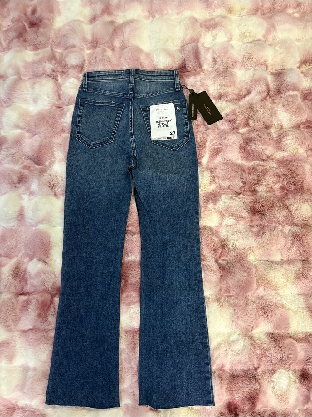 rag & bone Dark Blue High-Rise Flare Jeans - Picture 4 of 7